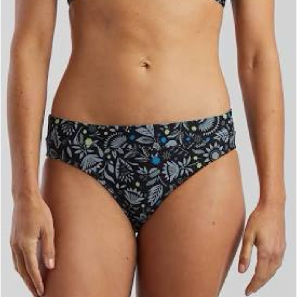Title Nine Amara Black Floral Bikini Bottoms NWT